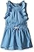 Calvin Klein Big Girls' Light Denim Dress with Eyelet Trim, Blue, 6