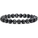 JustinstonesGem Semi Precious Gemstone 8mm Round Beads Stretch Bracelet 7 Inch Unisex