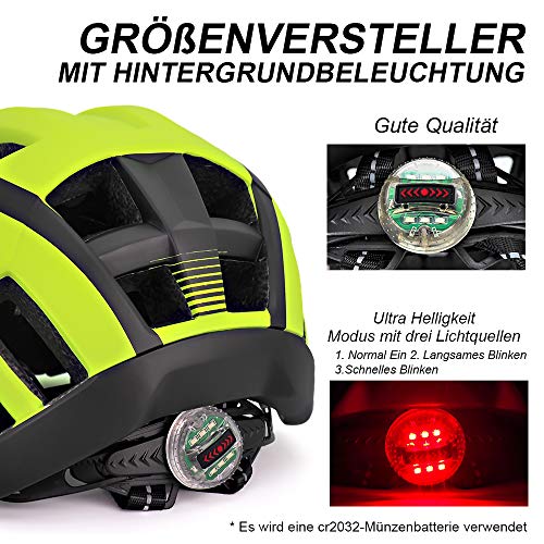 VICTGOAL Fietshelm Heren Mountainbike Helm met Afneembaar Magnetisch Vizier Afneembare Zonbeschermingskap en LED… - Image 6
