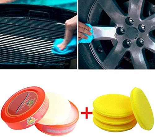 2019HoHo Multifunction Waterless Cleaner with 4 Pcs Cleaning Sponge-Natural Lemon Cleaner Wax Cleaner Polish