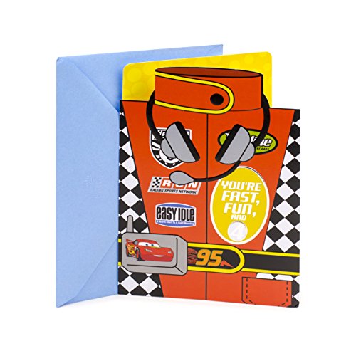 Hallmark 4th Birthday Greeting Card (Disney Cars 2 Stickers included)