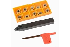 SDNCN1212H11 Turning Tool Holder with DCMT11T304 UE6020 Carbide Inserts and Wrench Kit, Carbon Steel Shank 12mm x 100mm, for 