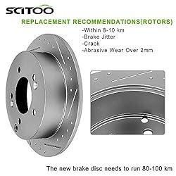 SCITOO 2pcs Rear Slotted Brake Rotors Brakes Kit