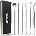 Dental Tools 6 Pack, MOTYYA Teeth Cleaning Tools Professional Dental Hygiene Kit Stainless Steel Dental Picks Oral Care set to Remover Tartar, tooth scraper,Mouth Mirror for home use (6 Tools)