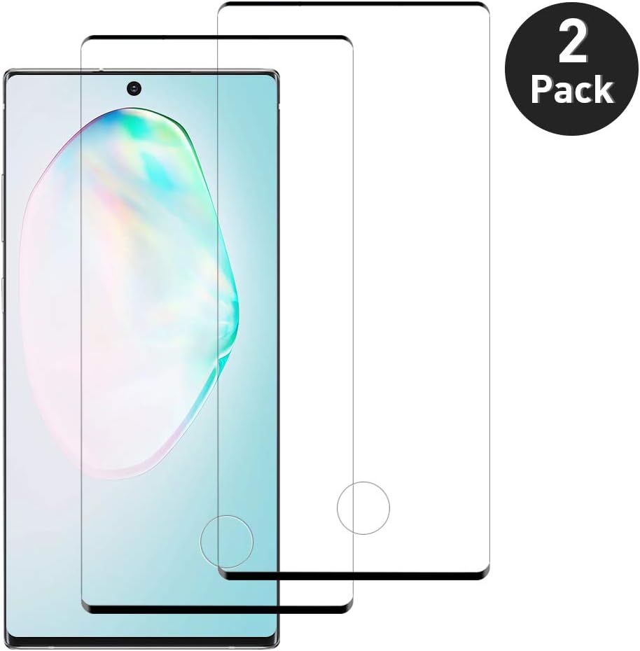 JOYEE Galaxy Note 10 Plus/Note10+ Screen Protector, 3D Curved, No-Bubble, HD Clear, Ultrasonic Fingerprint Tempered Glass Screen Protector for Samsung Galaxy Note 10 Plus - 2pack