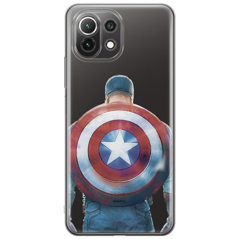 ERT GROUP mobile phone case for Xiaomi 11 Lite 4G/5G original and officially Licensed Marvel pattern Captain America 002, partially transparent — image 1