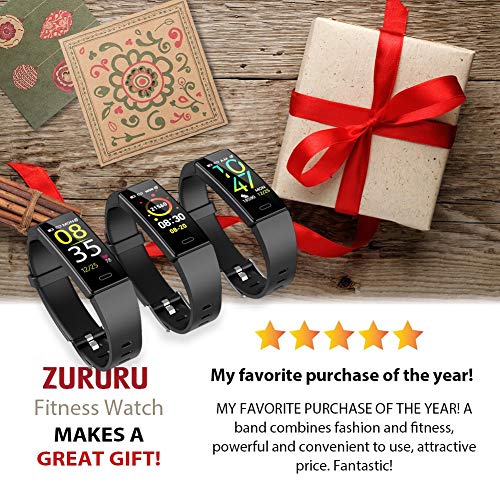 ZURURU Fitness Tracker with Blood Pressure Heart Rate Sleep Monitor, IP68 Waterproof Activity Tracker HR Fit Smart Watch with 10 Sport Modes Pedometer Calorie Step Counter for Fitbit Women Men Kids