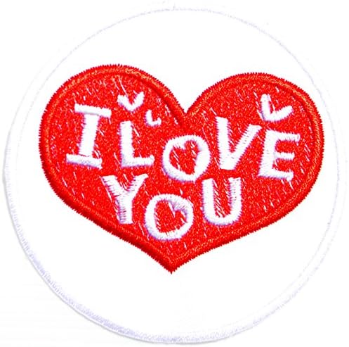 I LOVE YOU Red Heart Valentine Day Sign Logo Jacket T-shirt Vest Craft Art Patch Sew Iron on Embroidered Badge Symbol Custom Accesories