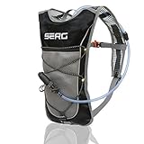 SERG Hydration Pack, Camel Pack - Hydration Water Backpack, 2L TPU Leak Proof Water Bladder, Reflective,Small Light Weight, BPA Free, for Women Men Kids. Prefect Gear for Running Hiking Cycling.