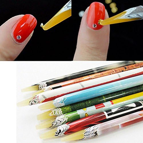 hermosotodo Wax Resin Rhinestones Tools Art Gems Pencil Pen Crystal Pick Up Nail Art 2Pcs