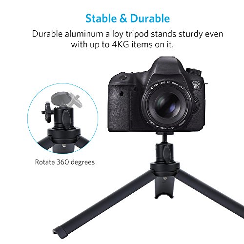 Camera Tripod, Moreslan Extendable Aluminum Bluetooth Selfie Tripod 360 Degree Adjustable Monopod Stand with Remote Control for Phone (Smartphone), Gopro and Digital Cameras - Black