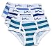 Feathers Boys Multi Stripe Snug Fit Tagless Briefs Underwear - 100% Cotton Super Soft Briefs (3/Pack)