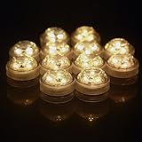 Set of 30 Submersible LED Tea Lights, AceList Waterproof LED Candle Christmas Thanksgiving Halloween Wedding Decoration Party Electric Flameless Candles - Yellow