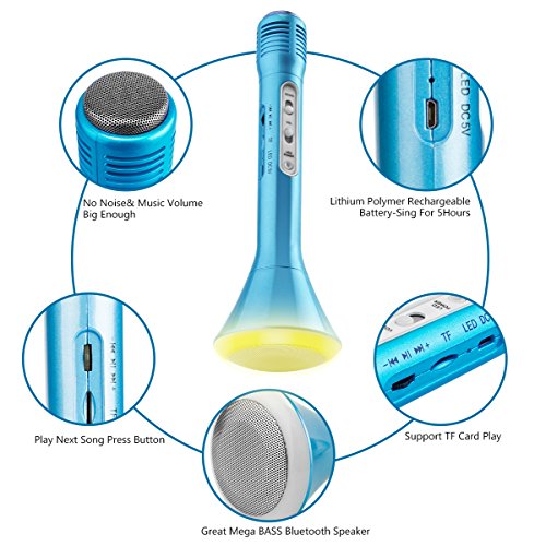 image for Luckymore Wireless Bluetooth Karaoke Microphone for Kids, Portable Kar