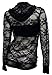 eVogues Plus Size Lace Zipper Front Hoodie Top Black