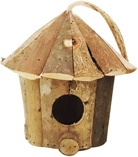 Yardwe Small Wooden Bird House Garden Indoor Outdoor Birds Nest