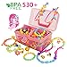 Conleke Pop Snap Beads with Mermaid Hairpin,Jewelry Making Kit(600PCS)- Hairband Necklace Bracelet and Ring Creativity DIY Set,Ideal Christmas Birthday Gifts for Girls Age 4 5 6 7 8 Year Old Kids Toys