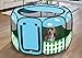Pet Portable Foldable Play Pen Exercise Kennel Dogs Cats Indoor/outdoor tent for small medium large pets Animal Playpen with Pop up mesh cover great for travel LARGE,BLUE/GREEN