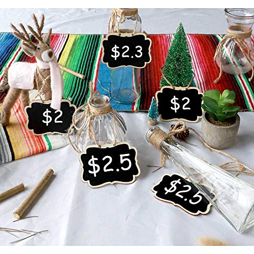 image for Jekkis 36 PCS Mini Chalkboards Signs, 3.54 x 2.55 Inch Hanging Chalkbo