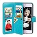 Vofolen 2 in 1 Case for iPhone 6 Case iPhone 6S Case Wallet Folio Flip PU Leather Case Protective Hard Shell Magnetic Detachable Slim Back Cover with Card Holder Slot Wrist Strap for iPhone 6 6S Blue