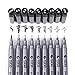 Hitong Micro-Pen Fineliner Ink Pens, Precision Multiliner Pens for Artist Illustration, Sketching, Technical Drawing, Manga, Scrapbooking(9 Size/Black)