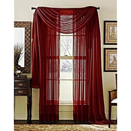 sheer burgundy curtain