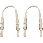 Semetall 2pcs Adjustable Handbag Straps - PU Leather Replacement Shoulder Strap Set for Purses, Totes, Bags (Beige)