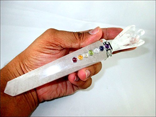 Jet Crystal Quartz Angel Chakra Wand Stick Approx. 6.5 inch Energized Charged Cleansed Programmed Pure Genuine Stick Free Booklet Jet International Crystal Therapy Balancing Energy Reiki