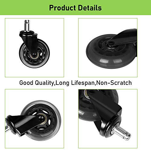 Office Chair Caster Wheels,3”Heavy Duty Office Chair Wheels Replacement