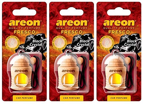 Areon Fresco Car Air Freshener Black Crystal 4 Milliliters Multi Pack Of 3