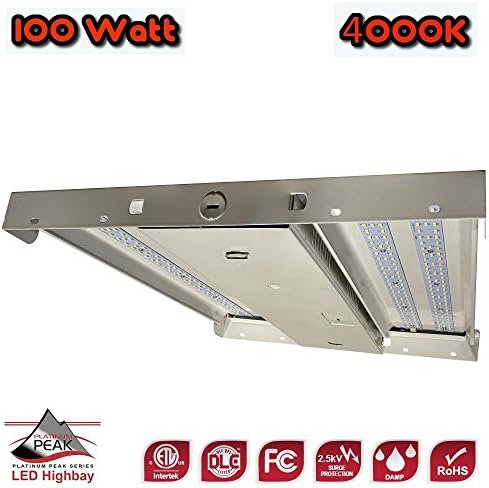 Cost Less Lighting - LED High Bay Lighting Fixture - 100 Watt - 13,910 Lumens - DLC Listed - 5 Year Warranty - Warehouse Lighting, Commercial Lighting