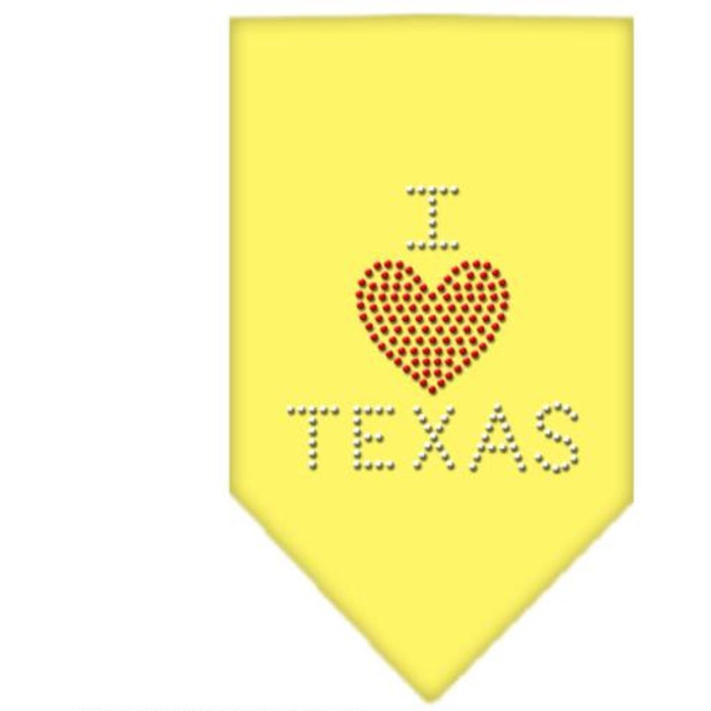 Mirage I Heart Texas Rhinestone Bandana, Small, Yellow