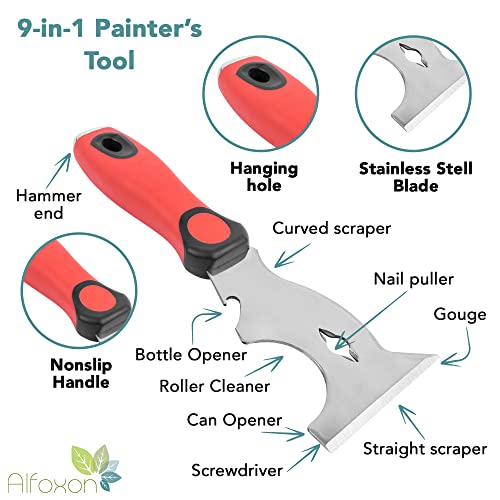9in1 Painter's Tool, Grout and Caulk Removal Tool with 4 Replacement
