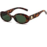 CUBWOSE Retro Oval Sunglasses for Women Fashion Cat Eye Sun Glasses Ladies 90s Vintage Oval Shades