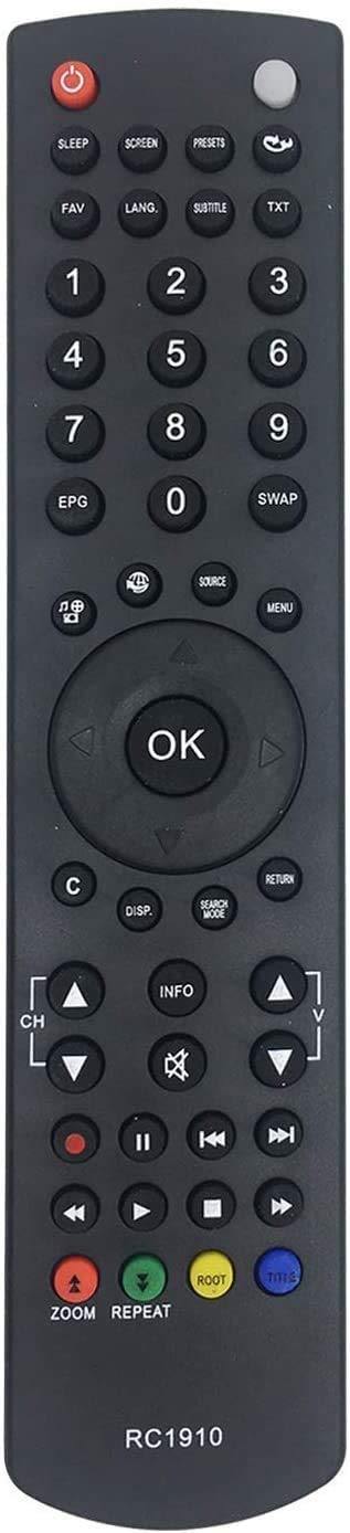 MYHGRC New Replacement TV Remote Control RC1910 for Toshiba/Sharp/Bush TV Universal Remote Control LCD LED Smart TV - No Setup Required