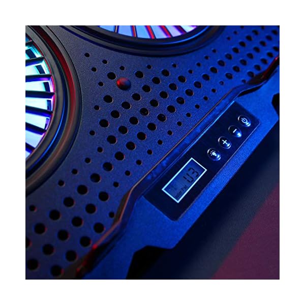 KLIM-Halo-Laptop-Cooling-Stand-with-RGB-backlighting-11-17-Gaming-Laptop-Cooling-Pad-For-Desk-USB-Powered-Fan-Very-Stable-And-Silent-Compatible-Mac-And-PS4-NEW-2021 KLIM Halo + Laptop Cooling Stand with RGB backlighting + 11" - 17" + Gaming Laptop Cooling Pad For Desk + USB Powered Fan + Very Stable And Silent + Compatible Mac And PS4 - NEW 2022