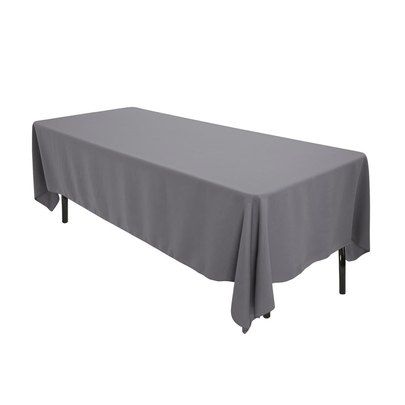 Kapwall Grey Table Cloth - 60X102Inch (152x260cm) Polyester Rectangle table cloth For 6 Foot Table in Washable Stain and Wrinkle Resistant - Great For Wedding, Restaurant, Party, Banquet Decoration.