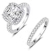 Mars wings 925 Sterling Silver CZ Diamond Engagement Wedding Ring Sets Fairy Noble for Women Girls 2PC.