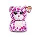 TY Beanie Boos Kids Girls Big Head Glamour Leopard Non Skid Plush Slippers, Pink/Purple, Medium