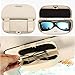 HOLDCY Sunglass Clip Holder for Car Sun Visor,Eye Glasses Storage Box - Automotive Accessories Leather 1Pcs Apply to All Car Models (Beige)