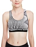 icyzone Women's Workout Yoga Clothes Activewear Printed Racerback Sports Bras