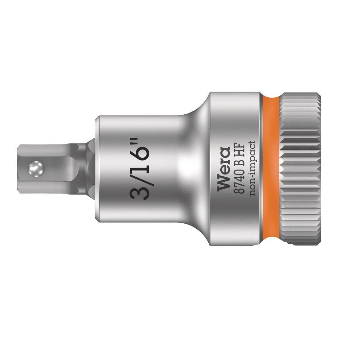 Wera 05003085001 8740 B Holding Function Zyklop In-Hex Bit-Socket, Bright Orange, 3/8-Inch, 3/16-Inch x 35 mm