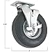 Pneumatic Caster Wheel with Swiveling Top Plate w/ Brake  - 8-Inch -  310 lb. Load Capacity  - Air-Filled Wheel Provides a Cushioned Ride & Shock Absorption Best Suited for Outdoor Use