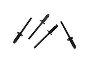 LBTODH 50 Pcs 3/16" x 1/2"(4.8x12mm) Black Stainless Steel Blind Rivets Pop Rivets Core Pulling Rivets, Grip Range(6.3-7.9mm)