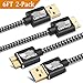 Galaxy S5/Note 3 Charger Cable, BEST4ONE 6ft 2-Pack Long Gold-Plated Braided Micro USB3.0 Fast Charging Cord for Samsung Galaxy S5 and Note 3 (Black)