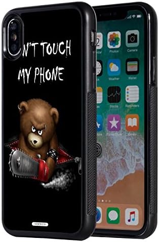 iPhone Xs Max Case,AIRWEE Slim Anti-Scratch Shockproof Silicone TPU Back Protective Cover Case for Apple iPhone Xs Max 6.5 inch 2018,Don't Touch My Phone Bear