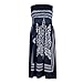 Inital Women's Dress Bathing Suit Coverup Floral Print Bohemian Beach Dress (Large, Navy-1)