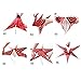 Paper Star Lantern, HotPar Paper Star Lantern with Cord, Paper Star Lantern, 5 Hanging Paper Star Decor Set for Baby Shower Wedding Birthday Holloween Xmas Party Supplies Home Decor (Gold-Silver-Red)