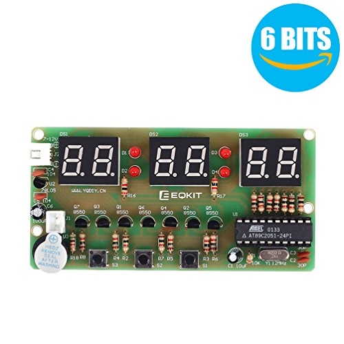 WHDTS C51 6 Bits DIY Digital Electronic Clock Kit AT89C2051 Chip Alarm Clock Kit Soldering Practice Learning Kits