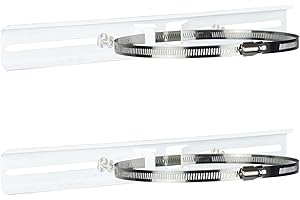 LeMotech Pole Mounting Kits, Stainless Steel 400mm Brackets with Adjustable 50-200mm Clamp for Outdoor Junction Box, Waterproof Plastic Electrical Enclosure (15.75"x1.89" Bracket)